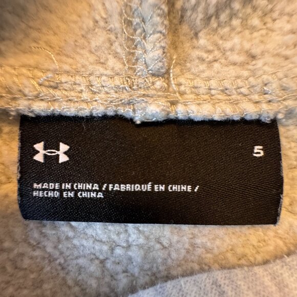 Under Armour Hooded Sweatshirt Youth Girl Size 5 Heathered Gray - Picture 9 of 11